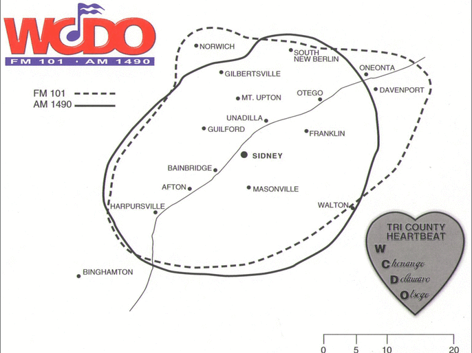 WCDO AM FM Coverage Map